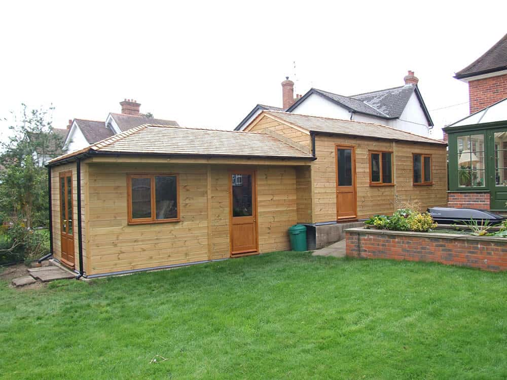 National Timber Stables Home Office Edge cedar roof